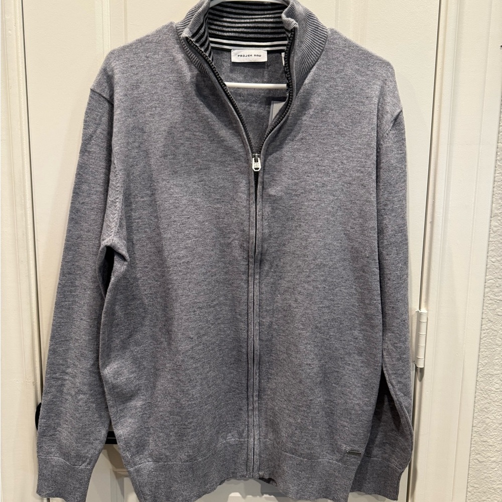 Classic Gray Zip-Up Sweater
